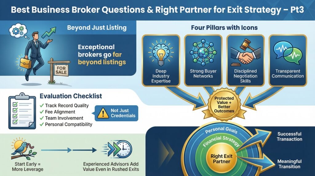 Best Business Broker Questions & Right Partner for Exit Strategy – Pt3