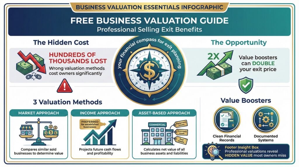 Free Business Valuation Guide, Professional Selling Exit Benefits
