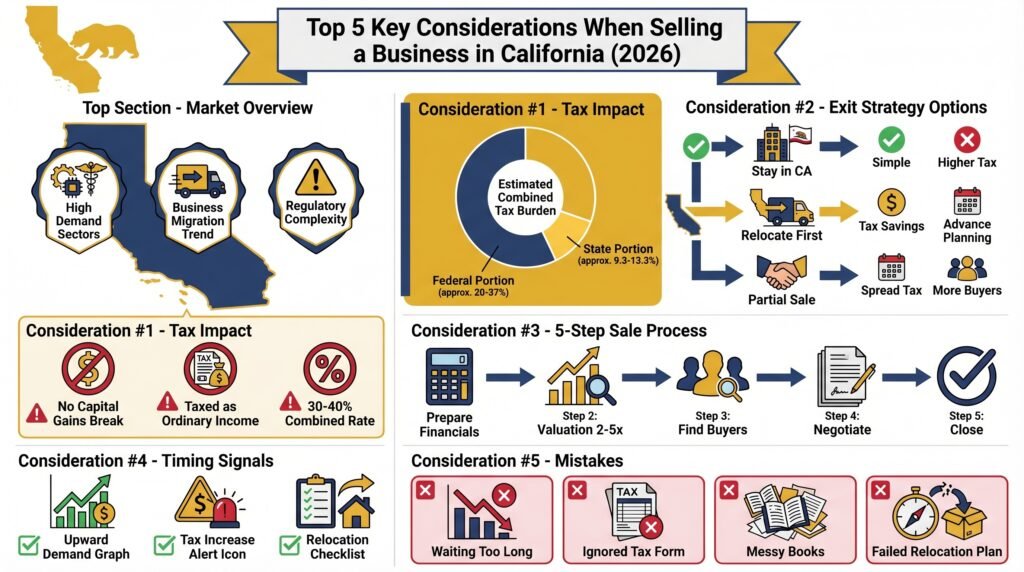 Top 5 Key Considerations When Selling a Business in California (2026)