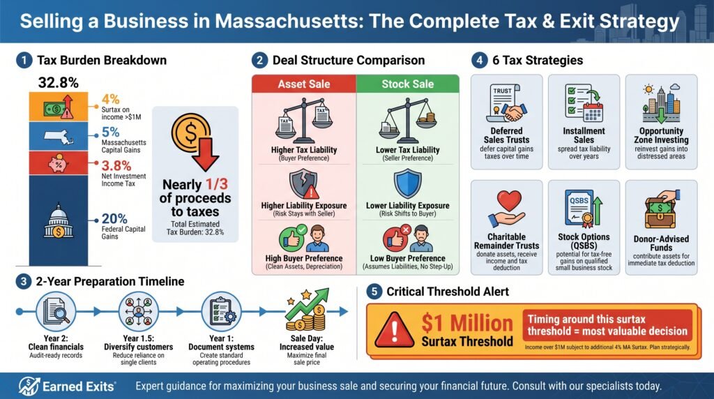 How to Sell a Business in Massachusetts - Taxes, Timing & Exit Strategy