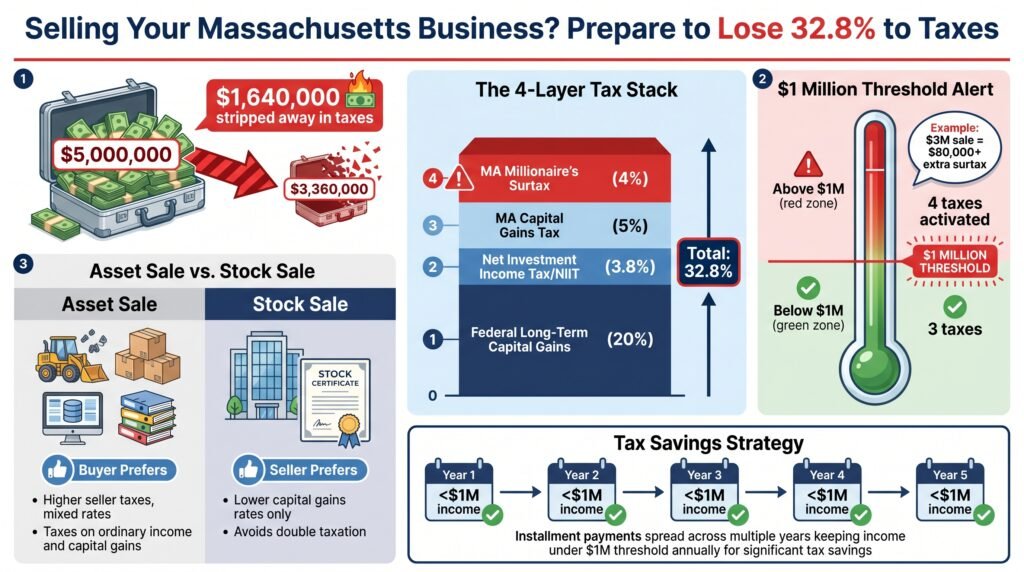 Selling a Business in Massachusetts Can Cost You 32.8% in Taxes - Here's How to Keep More