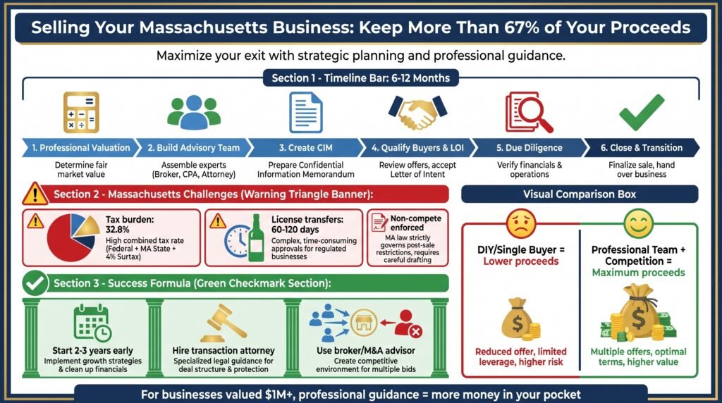 Selling a Business in Massachusetts in 2026- How to Keep More Than 67% of Your Proceeds