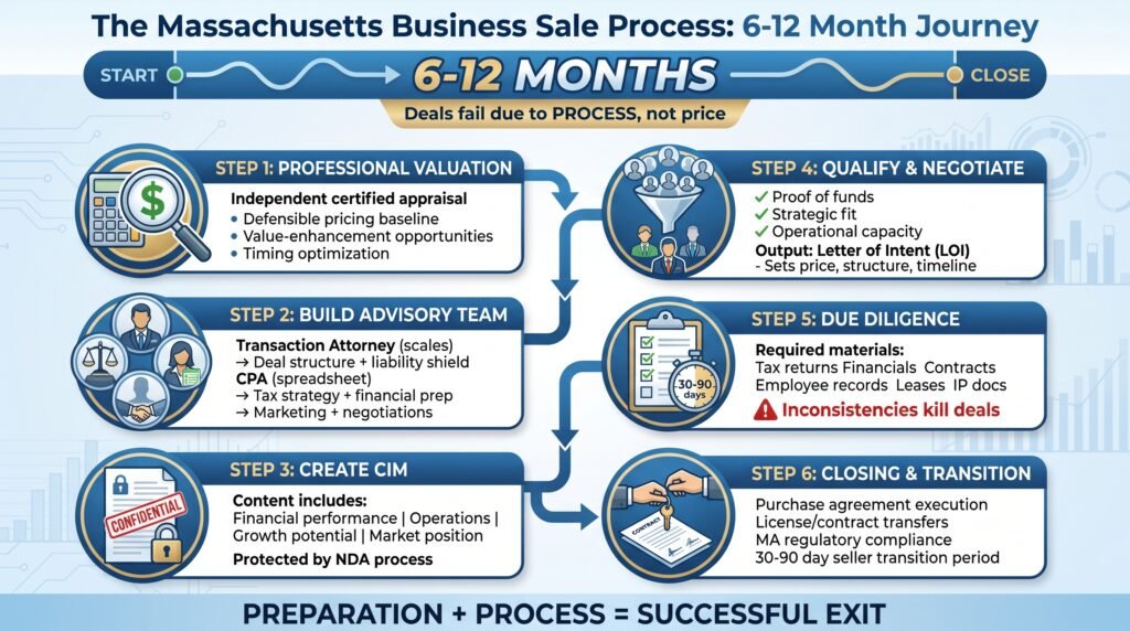 The Massachusetts Business Sale Process Step by Step