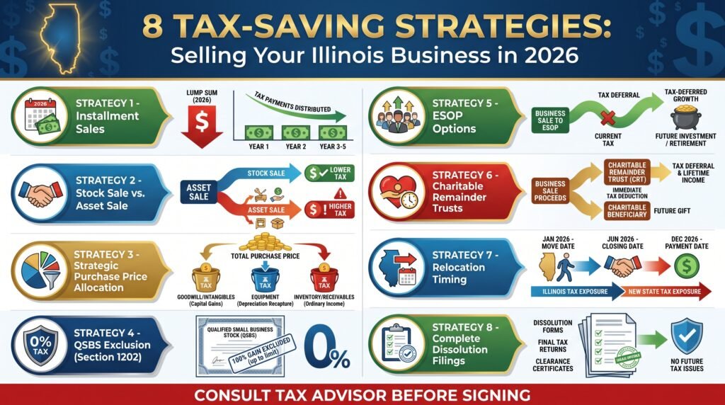 Top 8 Tax-Saving Strategies for Selling Your Illinois Business in 2026