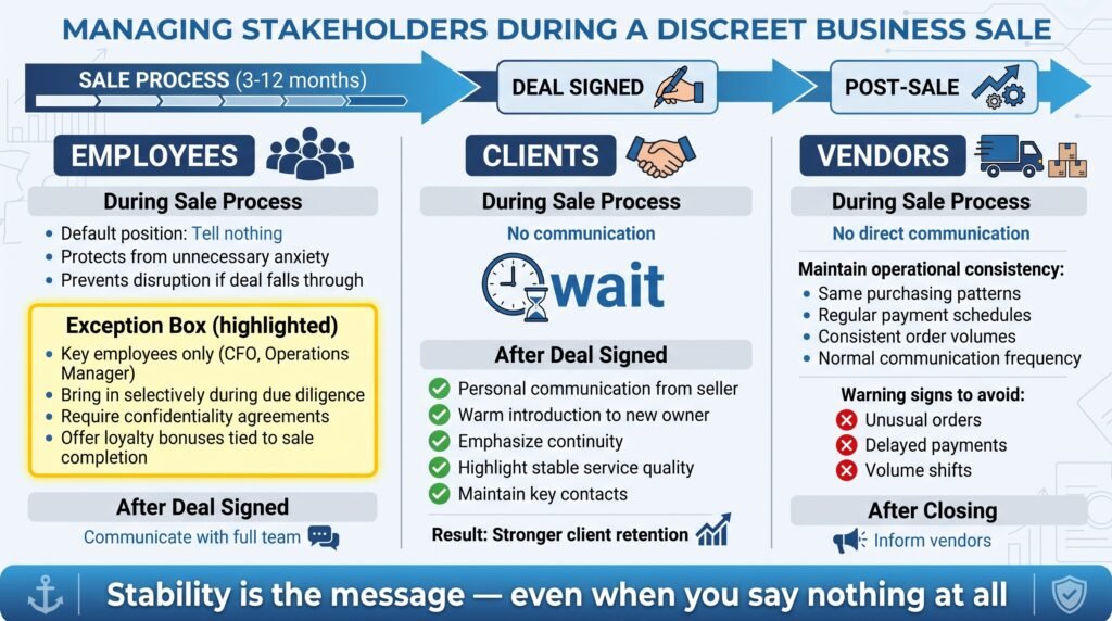 Managing Employees, Clients, and Vendors During a Discreet Sale